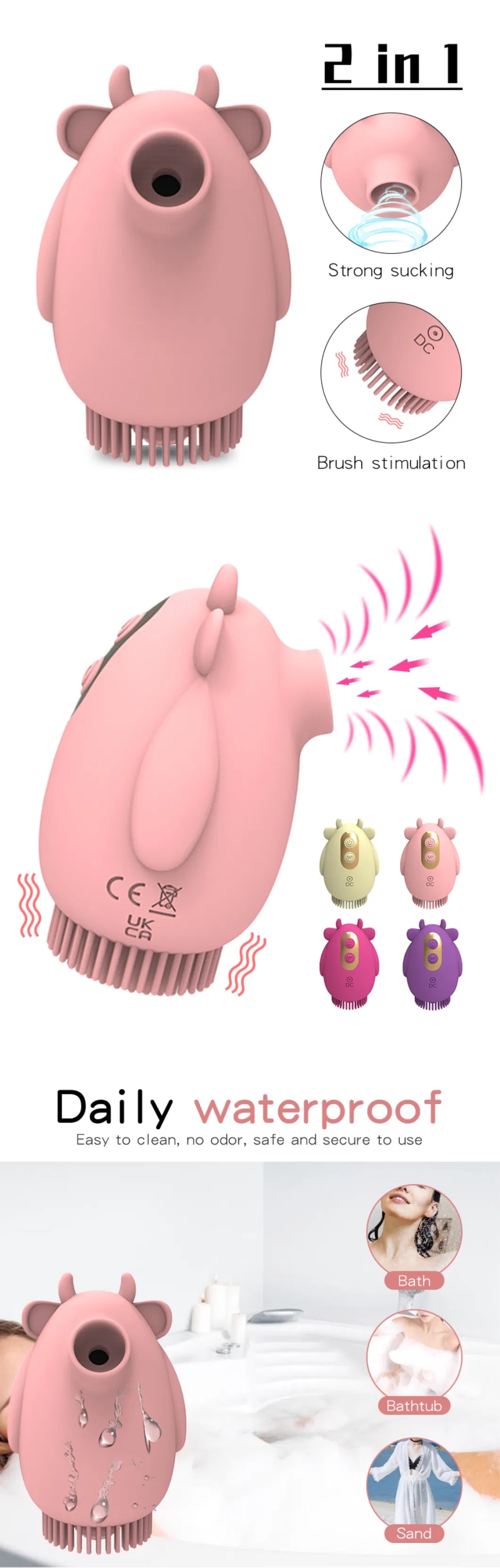 Made in China G-Spot Sex Toys for Woman Nipple Sucking Clitoral Stimulator Sex Licking Tongue Vibrating Sucker Vibrator for Woman