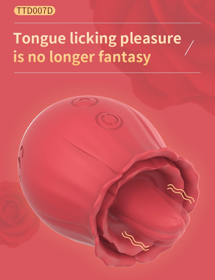 Silicone Rose Sex Toys Adult Product Sucking Tongue Licking Telescopic Vibrator Anal Plug Women Massager Sexy Toy